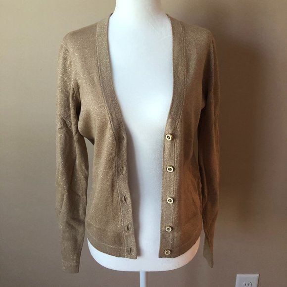 Vineyard Vines Sweaters - Vineyard Vines Gold Metallic Cardigan Size S